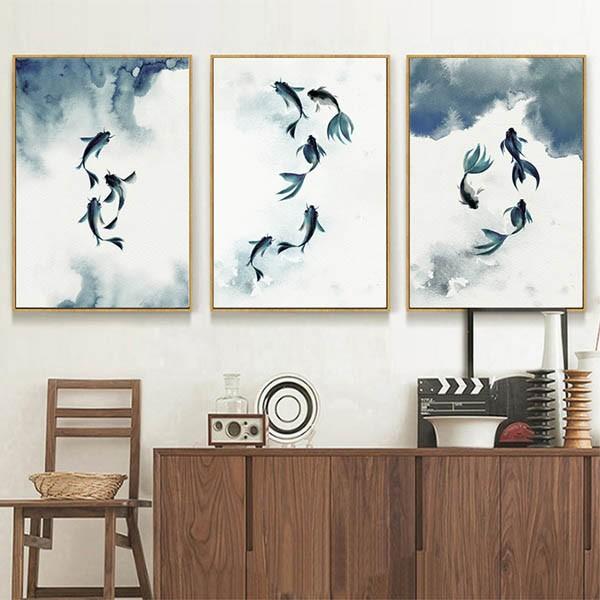 サイズ選択可能 3枚セット アートパネル フレーム絵画 水墨画タッチ アジアンテイスト 金魚 鯉 インテリア絵画 ウォールデコ Aff A5786 Peachyshop 通販 Yahoo ショッピング