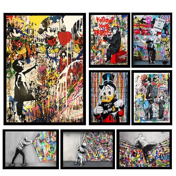 単品 33×43cm アートパネル 枠付きフレーム絵画 バンクシー
