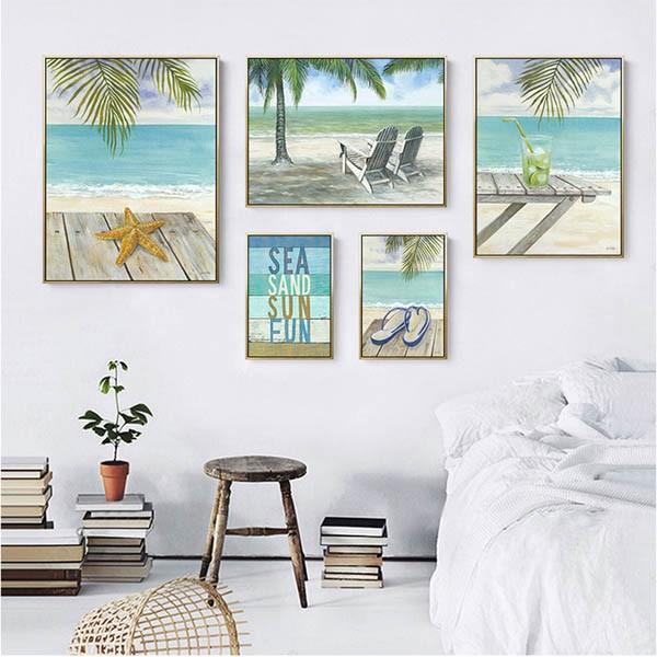 5枚セット アートパネル フレーム絵画 ハワイアン バカンス ビーチ風景 鉛筆画タッチ 水彩画 写真壁掛け インテリア絵画 ウォールデコ Aff Gb5395 Peachyshop 通販 Yahoo ショッピング