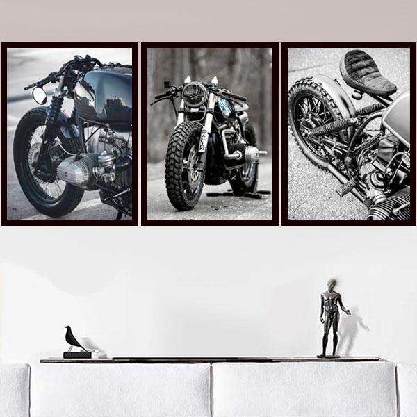 単品 額入り アートポスター 33×43cm 枠付きフレーム絵画 バイク