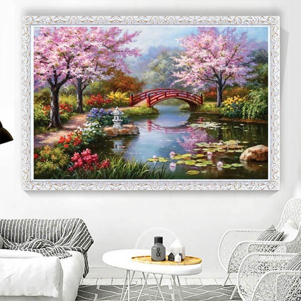 フル ダイヤモンド刺繍 キット ビーズ刺繍 日本庭園 桜 池 モザイクアート パズルアート リハビリ 趣味 絵画 カラービーズ ハンドメイド Ds 003 Peachyshop 通販 Yahoo ショッピング
