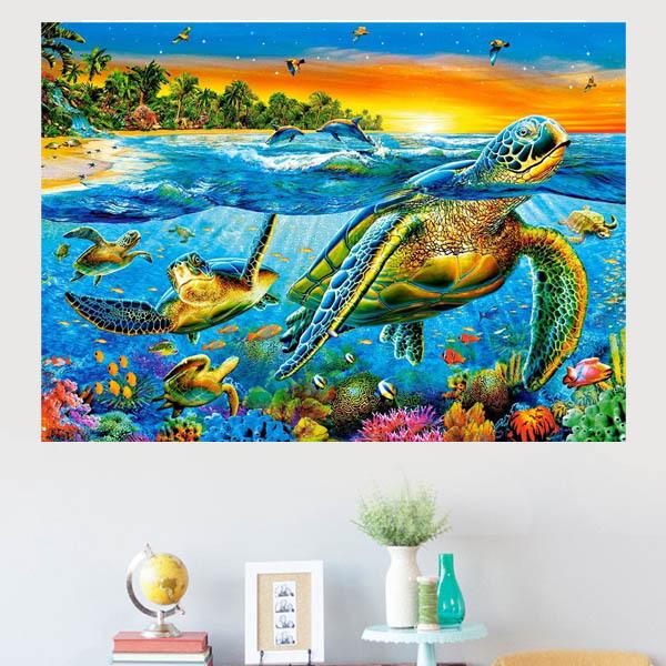 準上級 フル ダイヤモンドアート キット ビーズ刺繍 ウミガメ