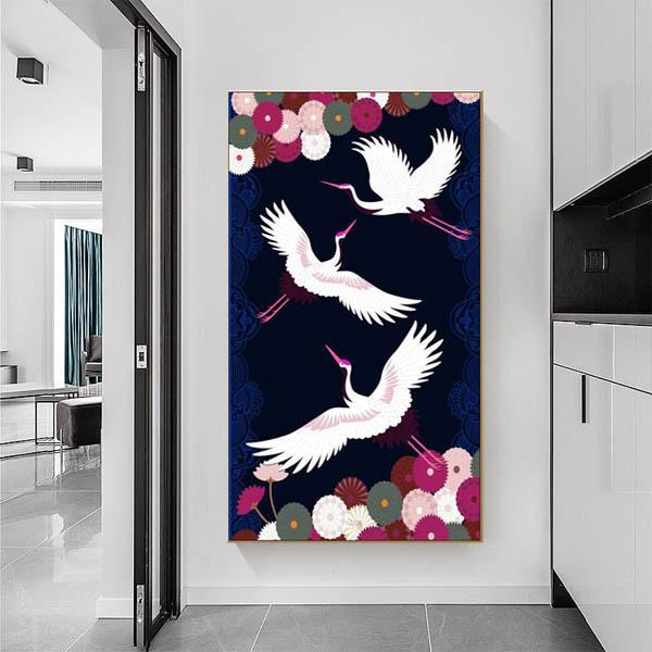 和装 鶴模様ビーズ手刺繍のバック　希少当時品になります。 大型サイズ 上級者向け フル ダイヤモンドアート キット ビーズ