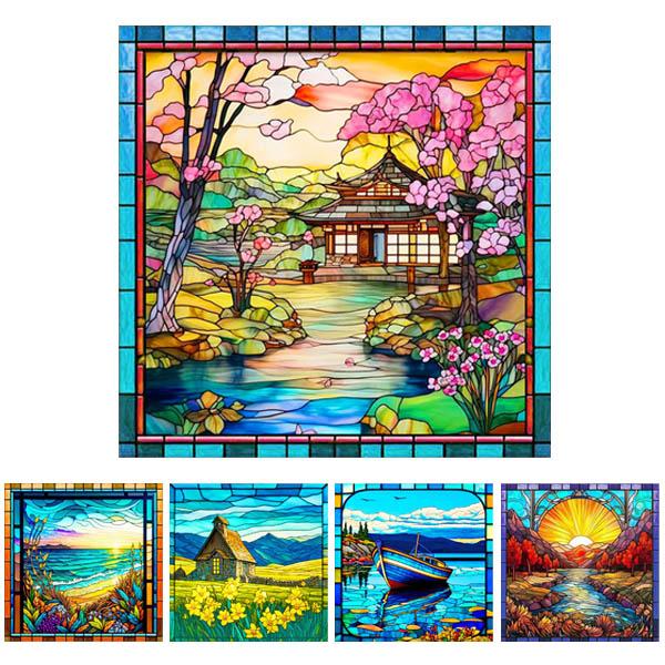 ビーズ刺繍　風景画 初級 フル ダイヤモンドアート キット ビーズ刺繍 ステンド