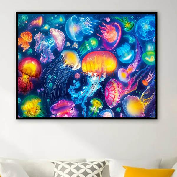 準上級 フル ダイヤモンドアート キット ビーズ刺繍 クラゲ 海月 幻想