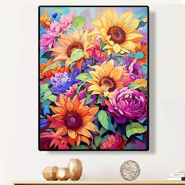 中級 フル ダイヤモンドアート キット ビーズ刺繍 ポップカラー