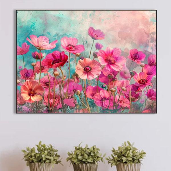 準上級 フル ダイヤモンドアート キット ビーズ刺繍 コスモス アネモネ