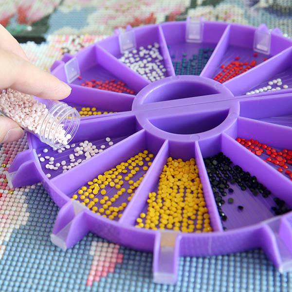 ダイヤモンドアート 作成ツール 半円トレー 多機能トレー 6色同時収納
