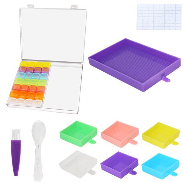 ダイヤモンドアート 作成ツール 収納ケース付き 6ブロック 多機能