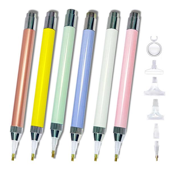 ダイヤモンドアート LEDライト パステルカラー アートペン イルミネーションペン 電池式 拡大鏡付き 補助器具 ダイヤモンドペインティング