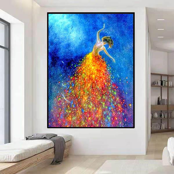 準上級 フル ダイヤモンドアート キット ビーズ刺繍 ダンサー 夜空