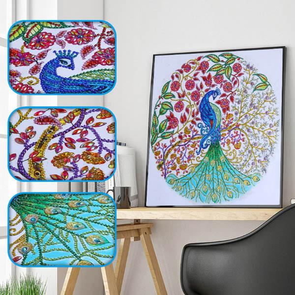 ラインストーンビーズ ハーフ ダイヤモンド刺繍 刺繍キット 孔雀 円形 アート モザイクアート パズルアート リハビリ 趣味 絵画 Dsd 8051 Peachyshop 通販 Yahoo ショッピング