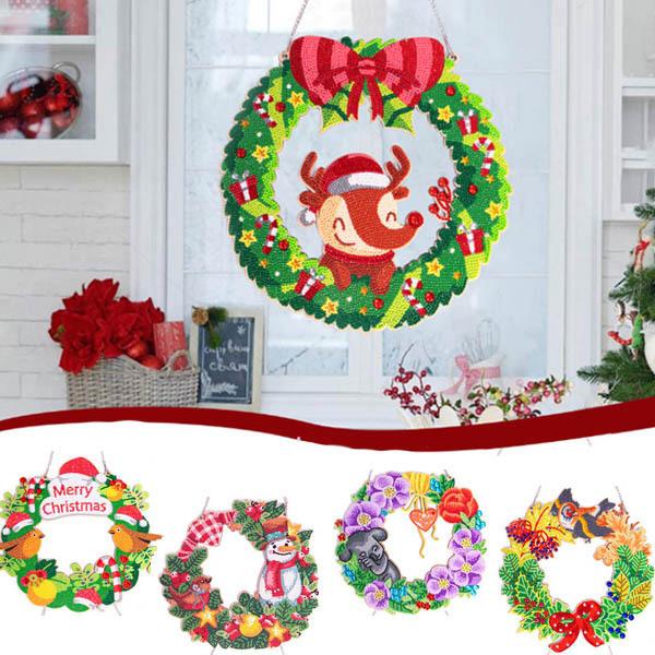 壁掛け 円形 フラワーリース クリスマスリース ガーランド 制作キット