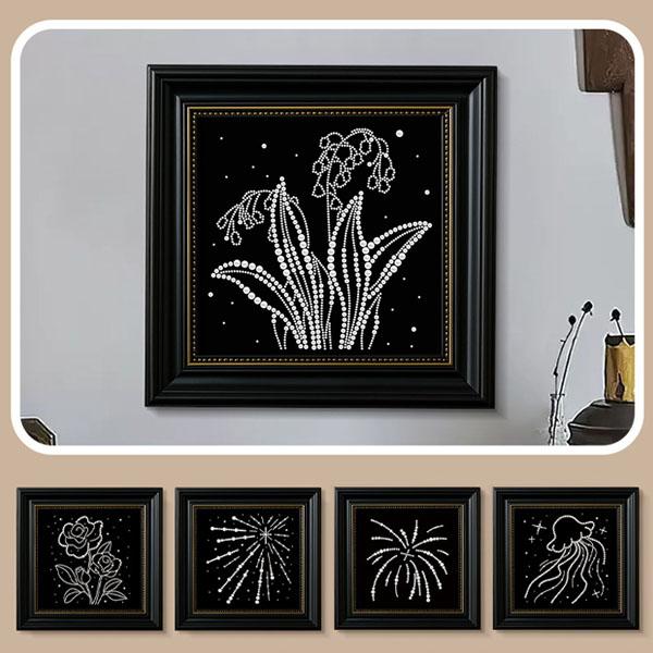 絵画フレーム付き パールビーズ ダイヤモンドアート 刺繍キット 真珠