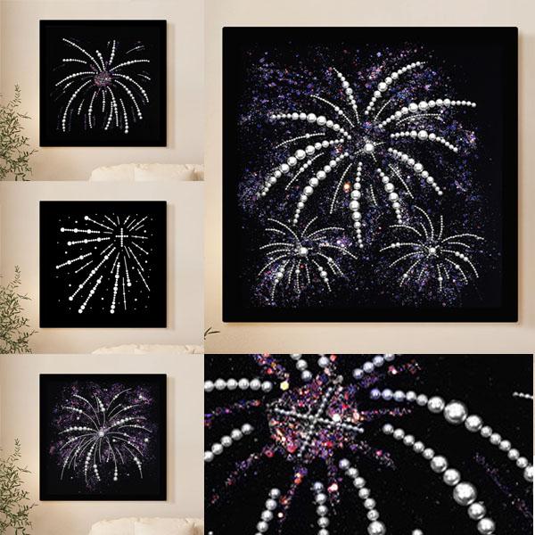木製フレーム付き パールビーズ ラメ ダイヤモンドアート 刺繍キット