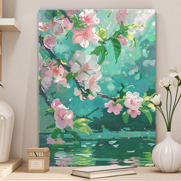 アクリル画 花のモチーフ 咲き誇る桜】アクリル画 F3 風景画 絵画 How to draw [cherry