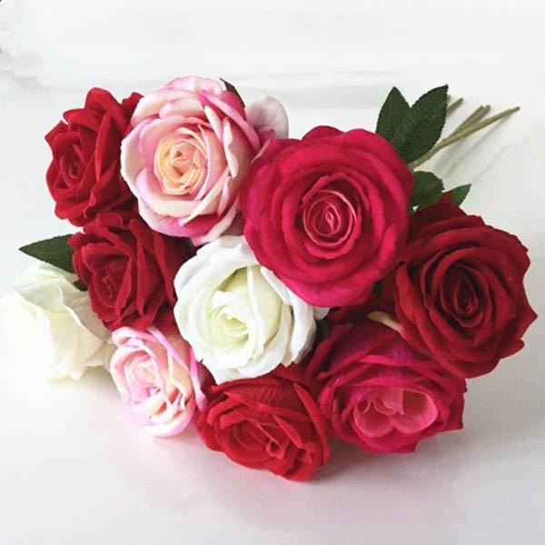 単品/1本 ベルベッドローズ 薔薇 フェイクフラワー 造花 1輪 バラ