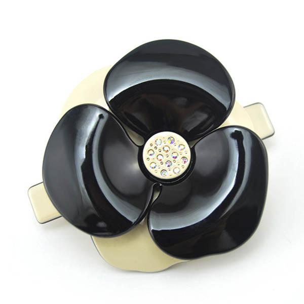 値下げセール カメリア バレッタ 椿の花 フラワー ラインストーン 花