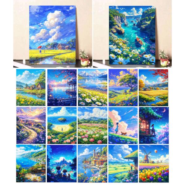 絵　田舎　油絵？ 油絵 絵画【田舎風景】 絵画 HR 通販 16236828｜Creema(クリーマ)