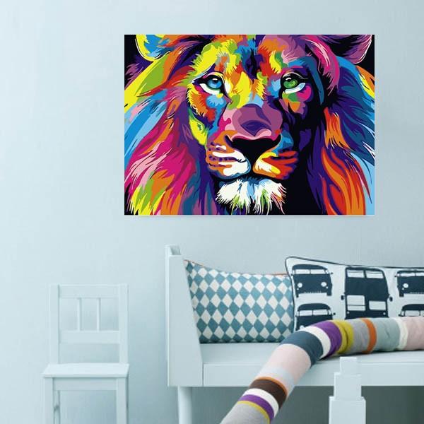 数字塗り絵 油絵風 カラフル ライオン 獅子 モダンアート フレーム絵画 インテリア 風景 Diy 趣味 ぬり絵 ホビー ナンバーピクチャー Buyee Buyee Japanese Proxy Service Buy From Japan Bot Online