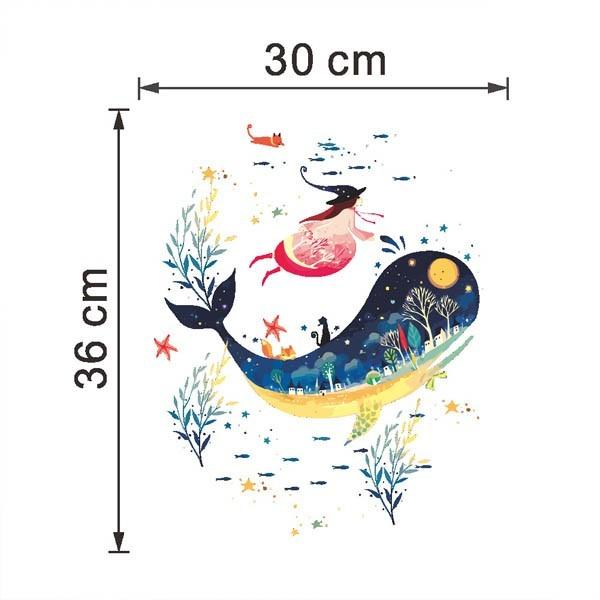 トイレ用 イラストステッカー 便器のふた 幻想的 くじらと魔女 シール トリックアート ウォールステッカー 北欧風 インテリア Diy Buyee 日本代购平台 产品购物网站大全 Buyee一站式代购 Bot Online