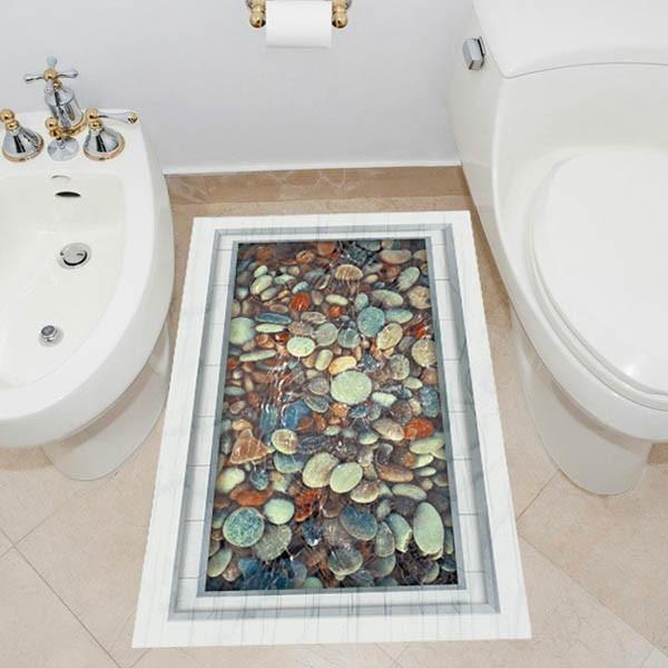 ウォールステッカー 床用 池 石 和風 だまし絵 トリックアート インテリアステッカー リアル 寝室 Diy リビング Ws 8031c Peachyshop 通販 Yahoo ショッピング