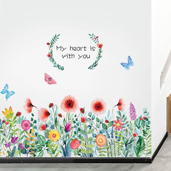 ウォールステッカー 水彩画 草木デザイン 花畑 ガーデン ポピー 植物 ボタニカル 壁デコレーション 北欧風 Diy リビング Ws Peachyshop 通販 Yahoo ショッピング
