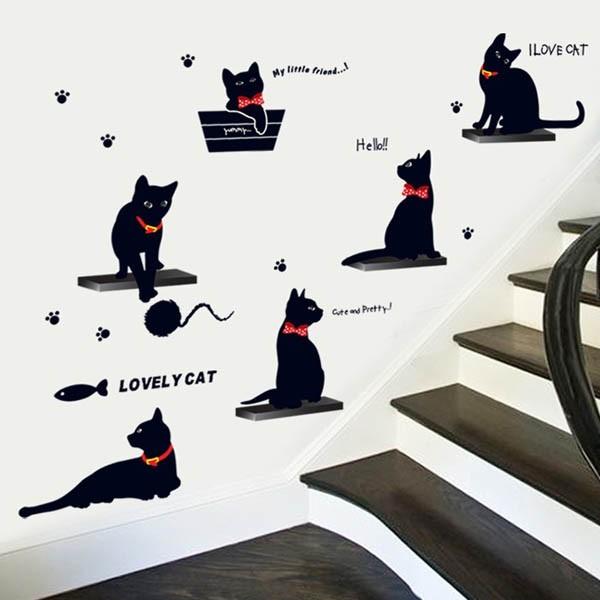 ウォールステッカー 台乗り黒ネコ 毛糸玉 アニマル 猫 壁デコ 北欧風 Diy 剥がせる Ws Ay7157 Peachyshop 通販 Yahoo ショッピング