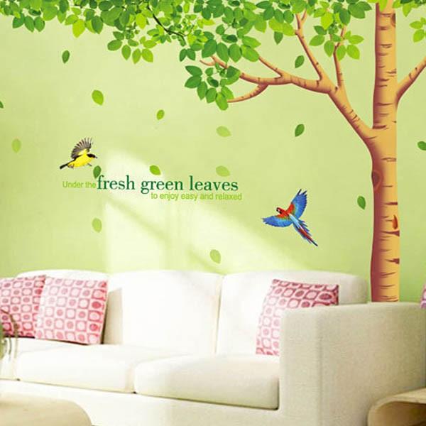 3枚1セット 大型ウォールステッカー 大きな木 鳥 新緑 フレッシュグリーン 壁デコ 北欧風 Diy 剥がせる Ws Dlx136 Peachyshop 通販 Yahoo ショッピング