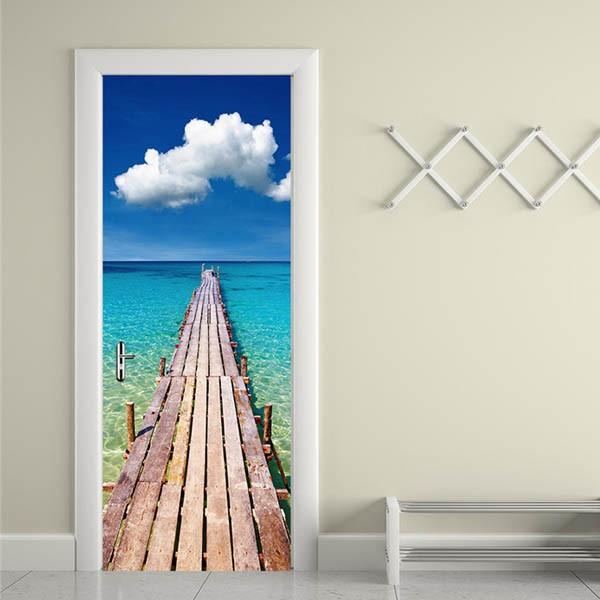 ドアステッカー トリックアート 海へと続く桟橋 ブルーラグーン 南国 ハワイアン だまし絵シール インテリア Diy Ws Dm051 Peachyshop 通販 Yahoo ショッピング