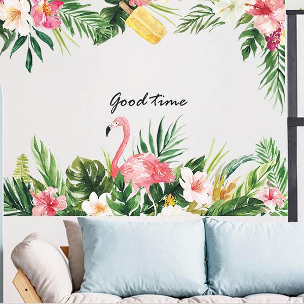 ウォールステッカー ハワイアン フラミンゴ ハイビスカス 南国 植物 モンステラ フラワー 花 壁デコ 北欧風 Diy リビング Ws G90 Peachyshop 通販 Yahoo ショッピング
