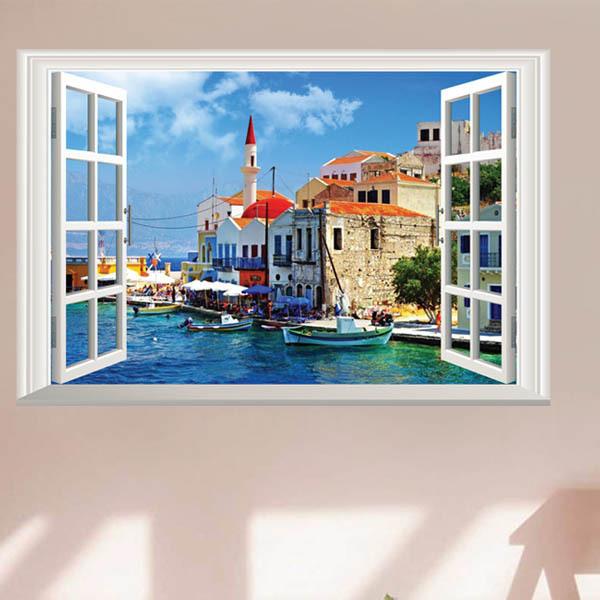 売りつくし ウォールステッカー イタリア 漁村 ヨーロッパ 海 だまし絵 トリックアート 風景写真 絵画 3d窓フレーム Diy Ws Tmy5014 Peachyshop 通販 Yahoo ショッピング