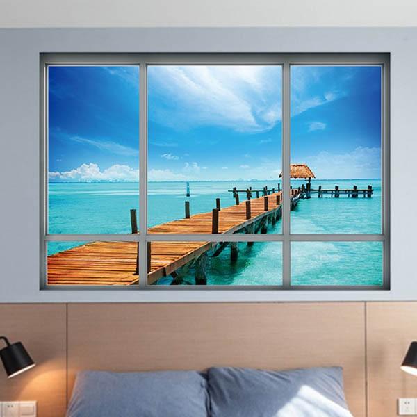 ウォールステッカー 海 青空と桟橋 リゾート カリブ海 だまし絵 アート インテリア 窓枠 壁デコ 北欧風 Diy リビング Buyee Buyee 日本の通販商品 オークションの代理入札 代理購入