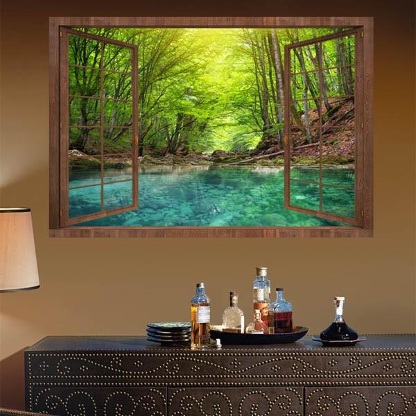 ウォールステッカー 森の中の池 幻想カラー だまし絵 アート インテリア 木枠 窓枠 壁デコ 北欧風 Diy リビング Buyee Buyee 日本の通販商品 オークションの代理入札 代理購入