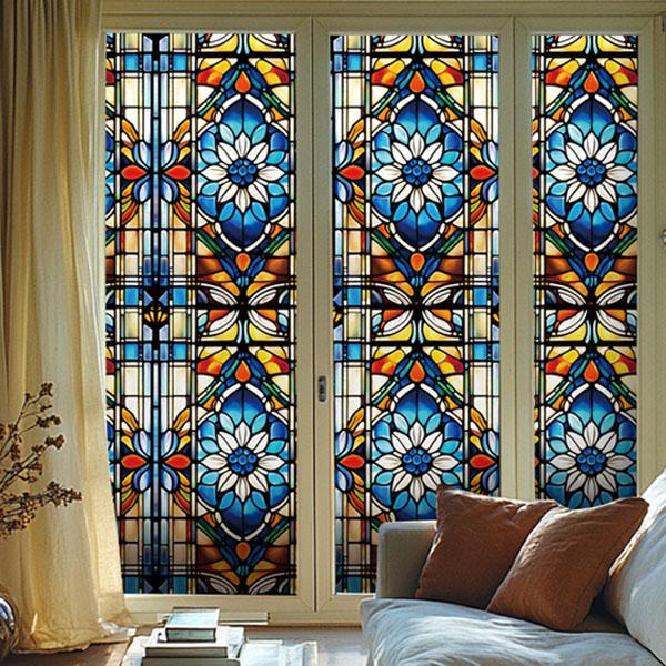 ガラスステッカー ステンドグラス 教会風 アンティーク 幾何学模様