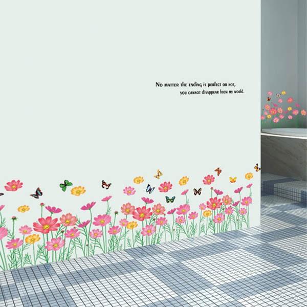 ライン状 ウォールステッカー コスモス 花畑 秋桜 蝶 幅木用 窓ガラス アートステッカー インテリア 植物 北欧風 Diy 剥がせる Wsl La6021 Peachyshop 通販 Yahoo ショッピング