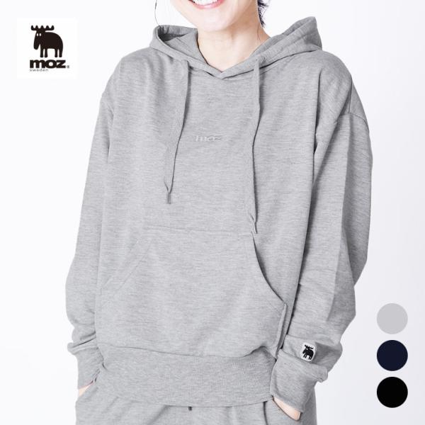 moz sweden パーカー (トレーナー スウェット レディース トップス 長袖 楽ちん 薄手 オールシーズン お出かけ着 アウトドア ワンマイルウェア ルームウェア )