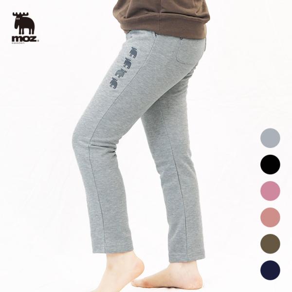 moz sweden ロングパンツ (北欧 公式 スウェットパンツ レディース 10分丈 ポリエステル 綿 裏毛 ミニ裏毛 無地 大きいサイズ )