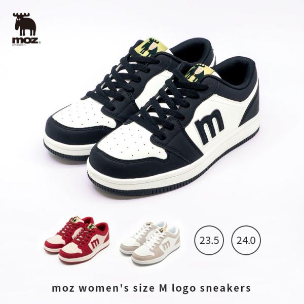moz Mロゴスニーカー MZ-3366 (靴 レディース 取り外し インソール 中敷きカップインソール 通気性 23.5cm 24cm 23.5 24 北欧 ブランド きれいめ おしゃれ )
