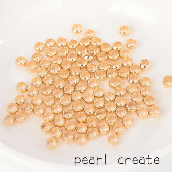 ビーズ スペーサー 3mm 両穴 4グラム 100個 入り ゴールド ビーズパーツ アクセサリー ハンドメイド パーツ 素材 材料 イヤリング ブレス ピアス 基礎金具
