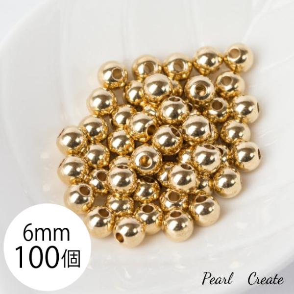ビーズ スペーサー 6mm 穴1.5ｍｍ 10個 ゴールド 金 真鍮 ロンデル ハンドメイドパーツ アクセサリーパーツ ピアスパーツ ブレスレットパーツ 業務用 卸