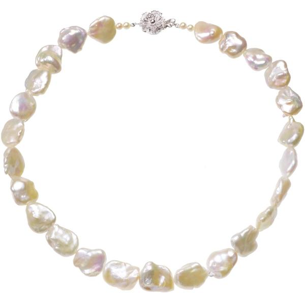 パールミュージック 大粒 高級 淡水真珠 バロックパール ネックレス  