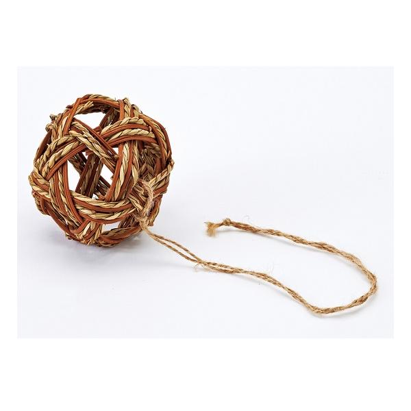 天然のわらとラタンで編み上げた天然素材100％のオモチャ！！・ストレス解消やオモチャにピッタリ！ ・天然のわらとラタンの編み上げだから安心、安全！ ・吊るしたり転がしたり・・・いろいろ楽める！本体サイズ（mm）: 直径約95mm（手作りの為...