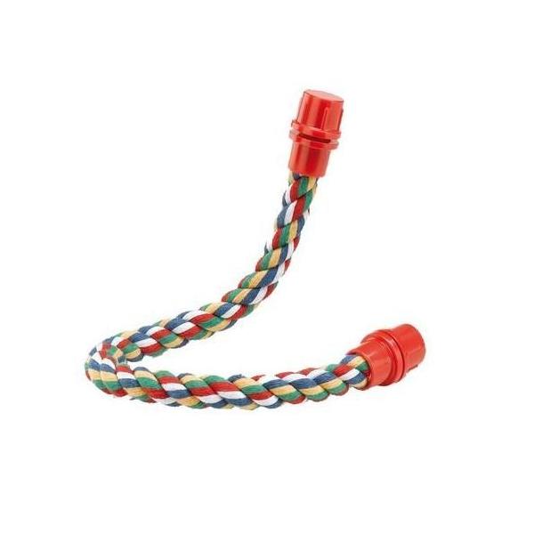 コットンロープの止まり木です。ロープの芯材は針金なのでグネグネ曲がって自由にレイアウトできます。いくつか組み合わせれば楽しいアスレティックの出来上がり♪サイズ(約)：φ1.6×L41cm*取付部品の色はアソート入荷の為、ランダムでの発送とな...