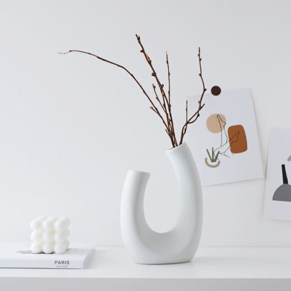 倉庫出荷 フラワーベース U字 花瓶 セラミック ベージュ ライトグレー おしゃれ かわいい 一輪挿し 韓国インテリア Buyee Buyee Japanese Proxy Service Buy From Japan Bot Online