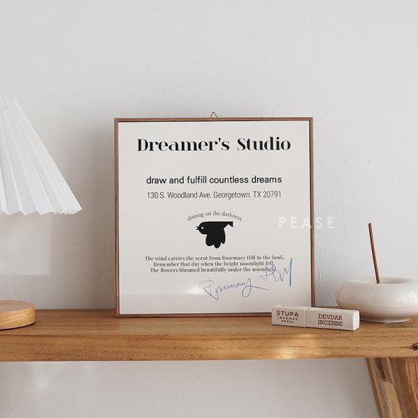 ポスターフレーム付き　ガラスブロック　韓国インテリア　ポスター　インテリア雑貨 フレーム付きポスター 25×25cm 韓国ポスター インテリアポスター