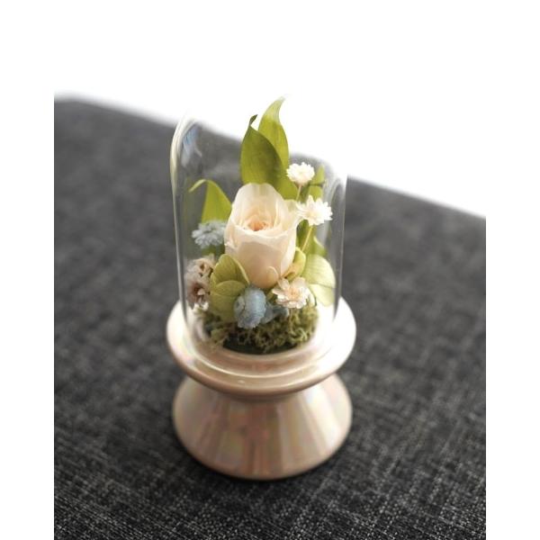 小さなガラスドーム プリザーブドフラワー仏花 お供え花 （ お