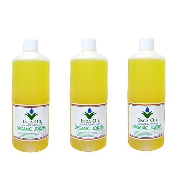 中京商事  インカオイル　オーガニックホホバオイル　ディオゥドライズド ＤＥＯＤＯＲＩＳＥＤ 　1000ml  【×3点セット】 中京商事 インカオイル オーガニックホホバオイル ディオゥドライズド