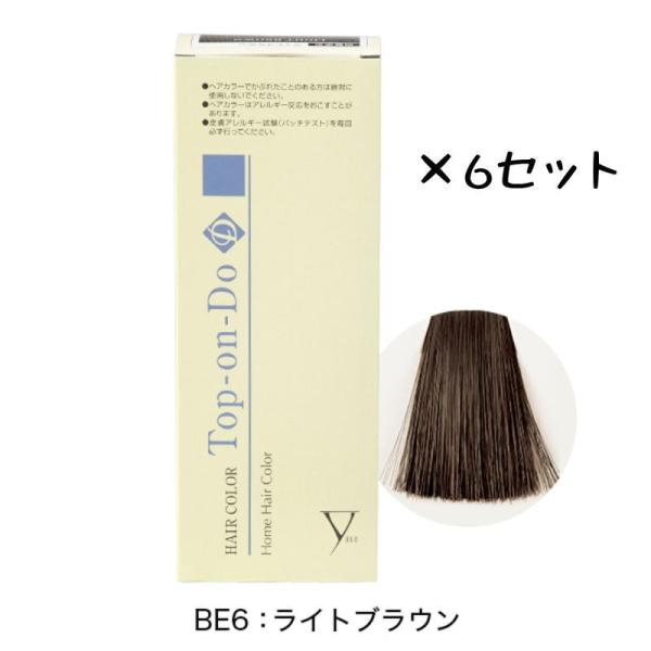 ※廃盤商品です。売り切れの際はご容赦下さい。ファイテン ヘアカラー Top-on-Do D BE6:ライトブラウン 1剤(80g)2剤(80ml) 手袋・ハケ付 ×6点セット