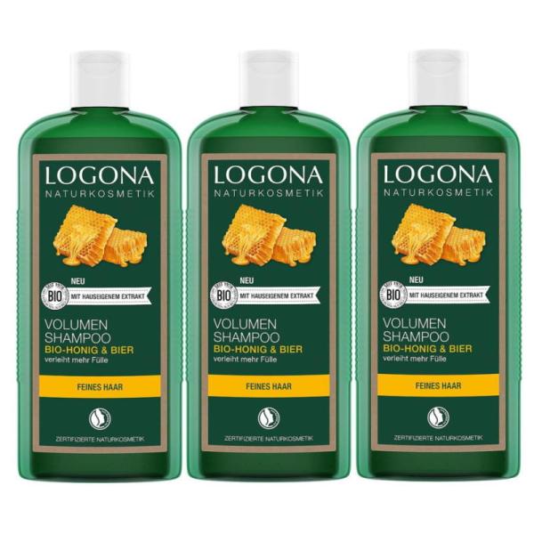 LOGONA ロゴナ ボリューム シャンプー(ビール＆はちみつ) 500ml×3点
